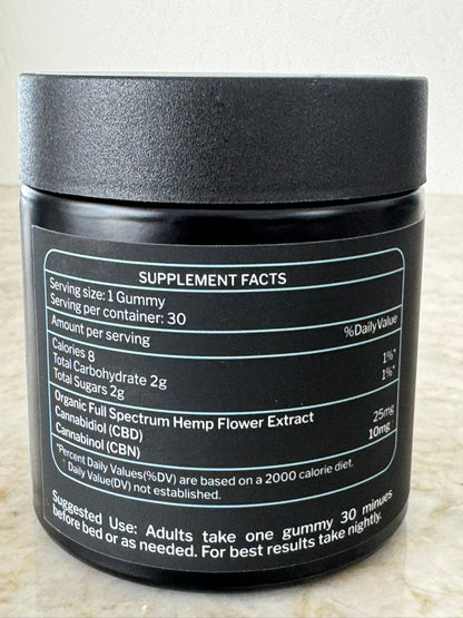 Bull Rub Sleep Gummies – Blueberry | 25mg Hemp Extract + 10mg CBN