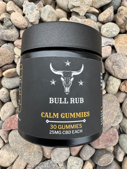 Bull Rub CALM Gummies – Watermelon 25mg Hemp Extract